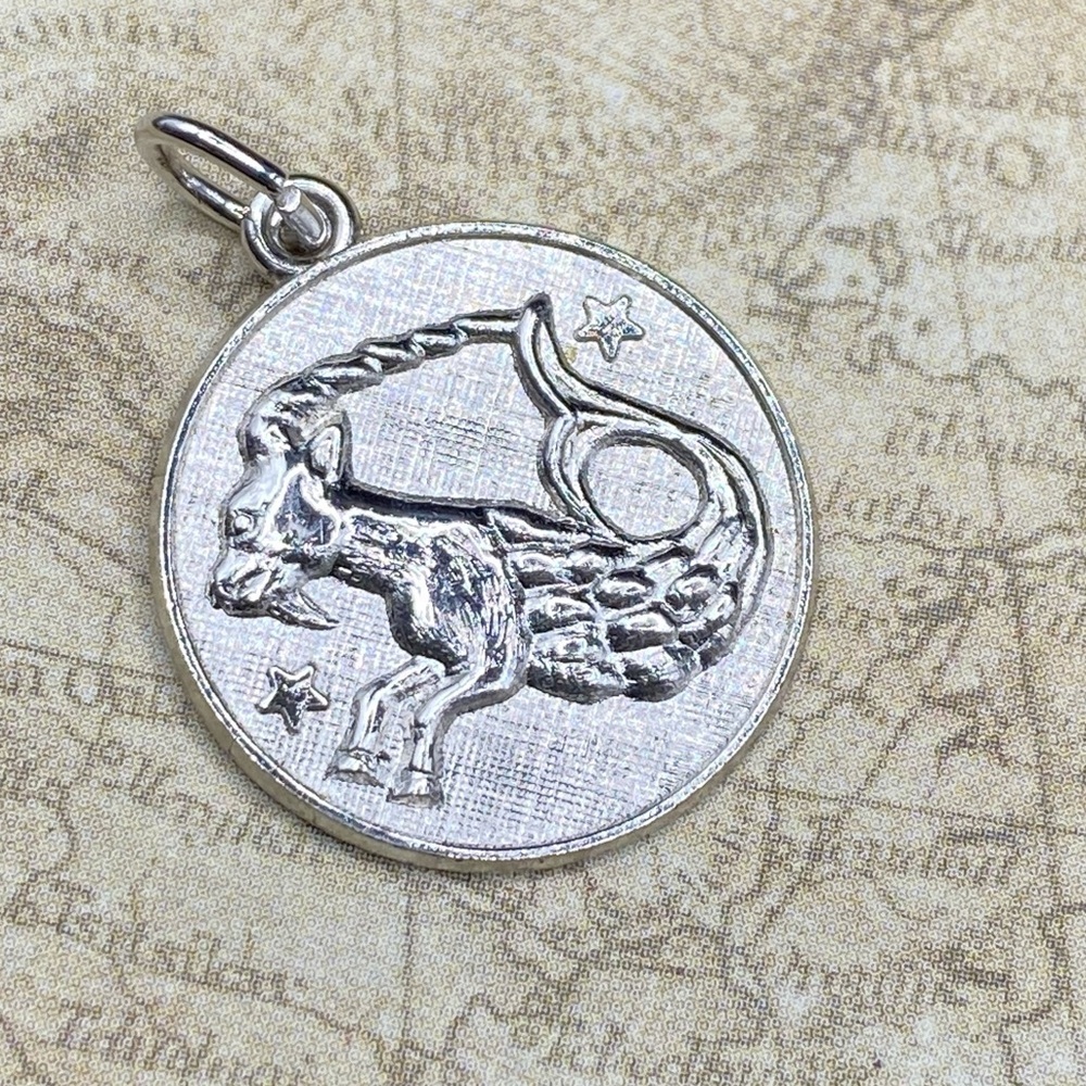 Vtg Sterling Capricorn Charm REMBRANDT Zodiac Sign Of Cancer